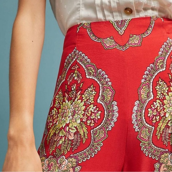 Anthropologie red Manon Flared Pants - Picture 11 of 11